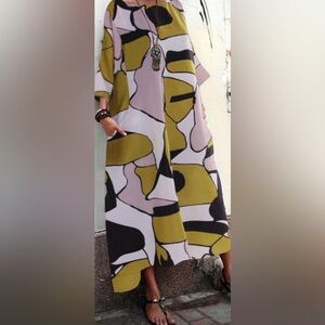 Zanzea Retro Print Maxi Dress w/ Pockets NWT